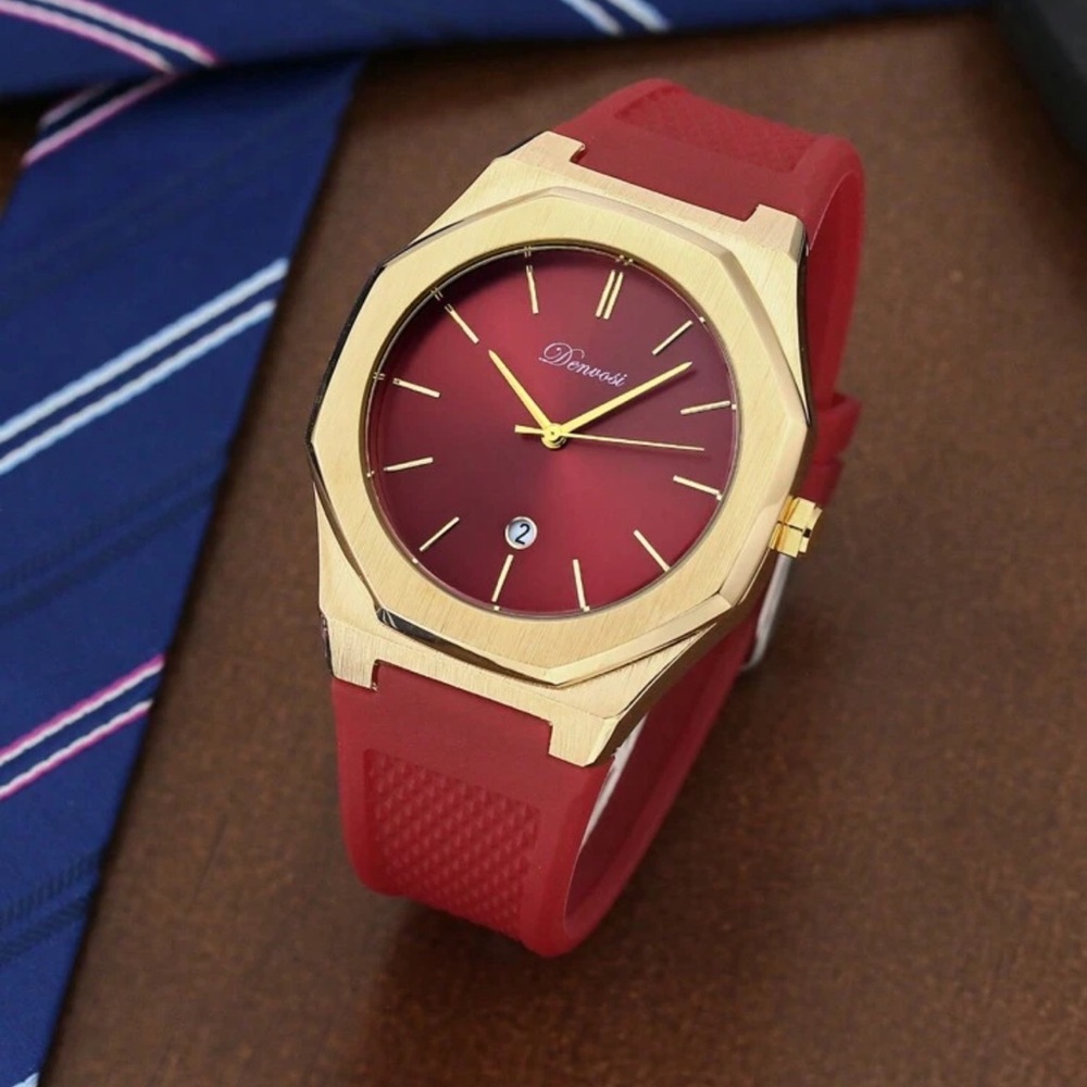 Men Round Pointer Quartz Watch